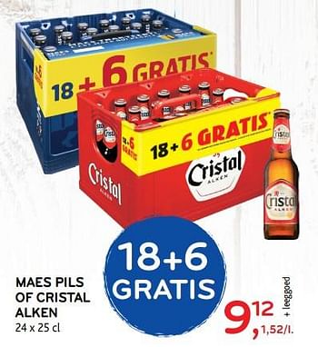 Promoties Maes pils of cristal alken - Cristal/Maes - Geldig van 01/08/2018 tot 14/08/2018 bij Alvo