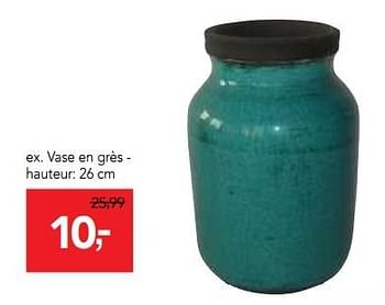 Promotions Vase en grès - hauteur - Produit maison - Makro - Valide de 01/08/2018 à 14/08/2018 chez Makro