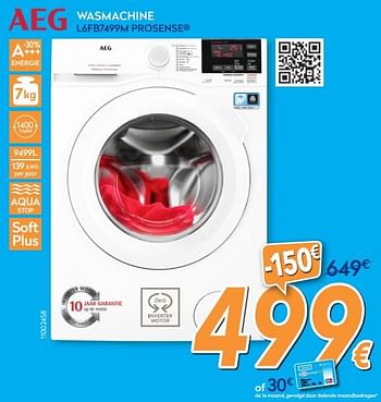Promoties Aeg wasmachine l6fb7499m - AEG - Geldig van 01/08/2018 tot 15/08/2018 bij Krefel
