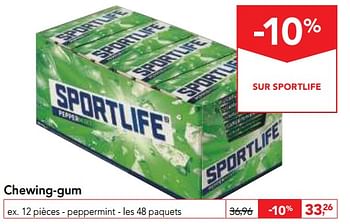Promotions Chewing-gum - Sportlife - Valide de 01/08/2018 à 14/08/2018 chez Makro