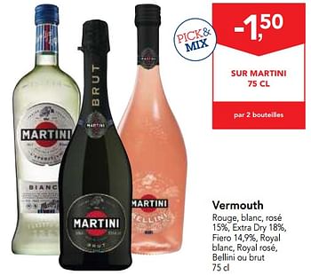 Promoties Vermouth rouge, blanc, rosé - Martini - Geldig van 01/08/2018 tot 14/08/2018 bij Makro