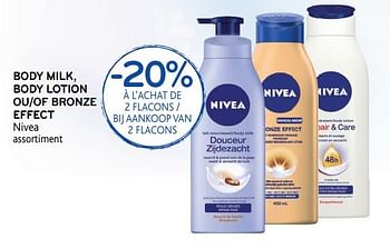 Promotions Body milk, body lotion ou bronze effect - Nivea - Valide de 01/08/2018 à 14/08/2018 chez Alvo