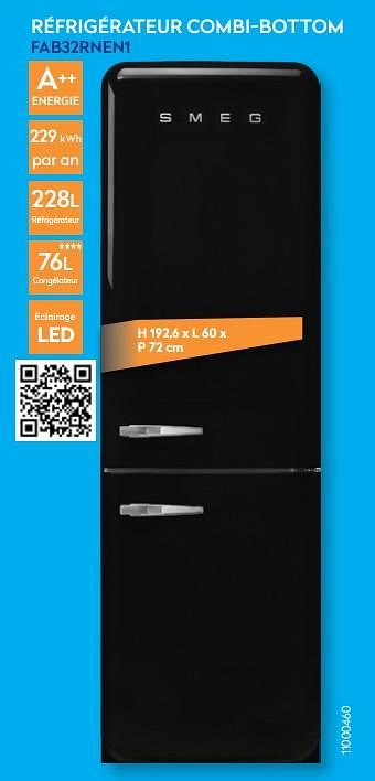 Promoties Smeg réfrigérateur combi-bottom fab32rnen1 - Smeg - Geldig van 01/08/2018 tot 15/08/2018 bij Krefel