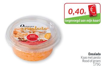 Promoties Ensalada kaas met pesto rood of groen - Ensalada - Geldig van 01/08/2018 tot 27/08/2018 bij Intermarche