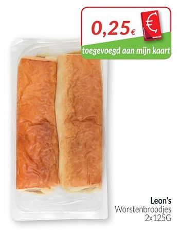 Promoties Leon`s worstenbroodjes - Leon's - Geldig van 01/08/2018 tot 27/08/2018 bij Intermarche