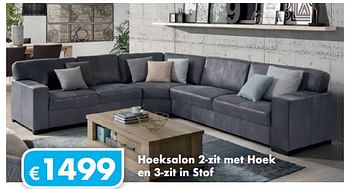 Promoties Hoeksalon 2-zit met hoek en 3-zit in stof - Huismerk - O & O Trendy Wonen - Geldig van 01/08/2018 tot 14/10/2018 bij O & O Trendy Wonen