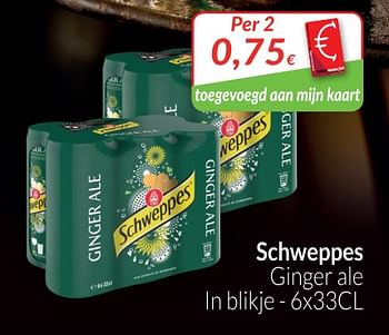 Promotions Schweppes ginger ale - Schweppes - Valide de 01/08/2018 à 27/08/2018 chez Intermarche