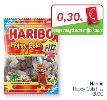 Promotions Haribo happy-coia fizz - Haribo - Valide de 01/08/2018 à 27/08/2018 chez Intermarche