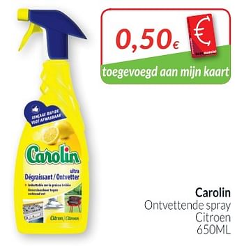 Promoties Carolin ontvettende spray citroen - Carolin - Geldig van 01/08/2018 tot 27/08/2018 bij Intermarche