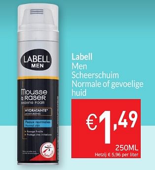 Promoties Labell men scheerschuim - Labell - Geldig van 01/08/2018 tot 27/08/2018 bij Intermarche