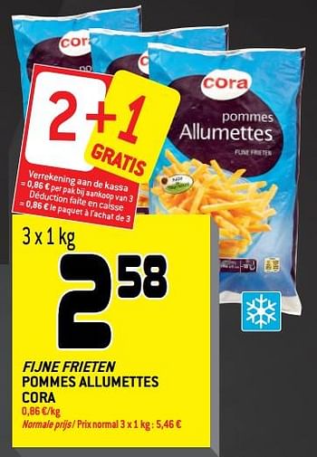 Promoties Fijne frieten pommes allumettes cora - Huismerk - Match - Geldig van 01/08/2018 tot 14/08/2018 bij Match