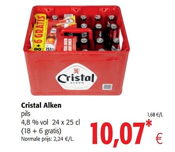 Promotions Cristal alken pils - Cristal - Valide de 01/08/2018 à 15/08/2018 chez Colruyt