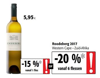 Promoties Roodeberg 2017 western cape - zuid-afrika - Witte wijnen - Geldig van 01/08/2018 tot 15/08/2018 bij Colruyt