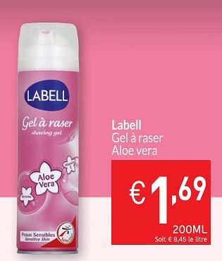 Promotions Labell gel à raser aloe vera - Labell - Valide de 01/08/2018 à 27/08/2018 chez Intermarche