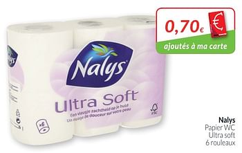 Promotions Nalys papier wc ultra soft - Nalys - Valide de 01/08/2018 à 27/08/2018 chez Intermarche