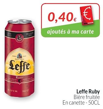 Promotions Leffe ruby bière fruitée - Leffe - Valide de 01/08/2018 à 27/08/2018 chez Intermarche