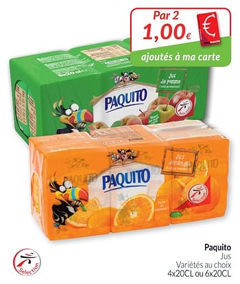 Promoties Paquito jus - Paquito - Geldig van 01/08/2018 tot 27/08/2018 bij Intermarche