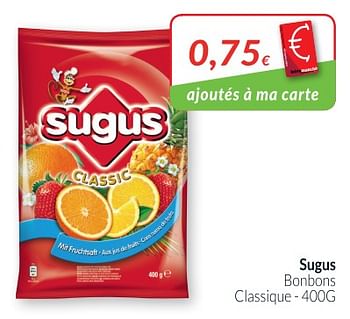 Promotions Sugus bonbons classique - Sugus - Valide de 01/08/2018 à 27/08/2018 chez Intermarche