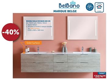 Promotions Meuble salle de bain - Belbano - Valide de 31/07/2018 à 27/08/2018 chez Zelfbouwmarkt