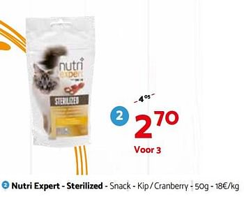 Promoties Nutri expert - sterilized - snack - kip - cranberry - Nutri Expert - Geldig van 01/08/2018 tot 12/08/2018 bij Tom&Co