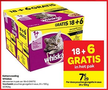 Promoties Kattenvoeding whiskas - Whiskas - Geldig van 01/08/2018 tot 13/09/2018 bij Carrefour