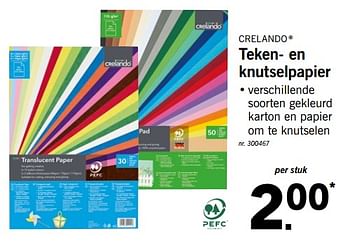Promoties Teken- en knutselpapier - Crelando - Geldig van 02/08/2018 tot 25/08/2018 bij Lidl