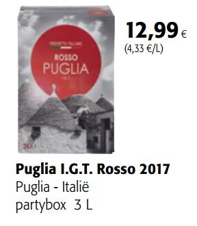 Promoties Puglia i.g.t. rosso 2017 - Rode wijnen - Geldig van 01/08/2018 tot 15/08/2018 bij Colruyt