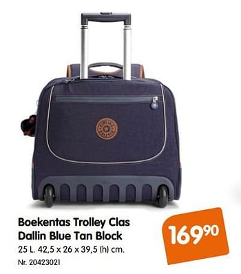 Promoties Boekentas trolley clas dallin blue tan block - Kipling - Geldig van 31/07/2018 tot 09/09/2018 bij Fun
