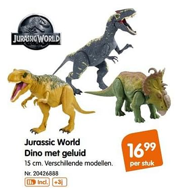 Promoties Jurassic world dino met geluid - Jurassic World - Geldig van 31/07/2018 tot 09/09/2018 bij Fun