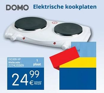 Promoties Domo elektrische kookplaten do309 kp - Domo elektro - Geldig van 01/08/2018 tot 29/08/2018 bij Eldi