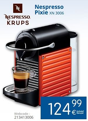 Promoties Krups nespresso pixie xn 3006 - Krups - Geldig van 01/08/2018 tot 29/08/2018 bij Eldi