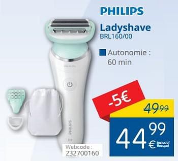 Promoties Philips ladyshave brl160-00 - Philips - Geldig van 01/08/2018 tot 29/08/2018 bij Eldi