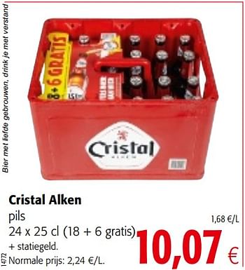Promoties Cristal alken pils - Cristal - Geldig van 01/08/2018 tot 15/08/2018 bij Colruyt