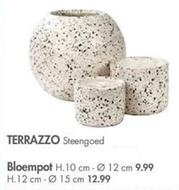 Promoties Terrazzo steengoed bloempot - Huismerk - Casa - Geldig van 30/07/2018 tot 26/08/2018 bij Casa