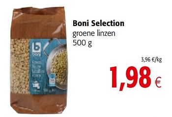 Promoties Boni selection groene linzen - Boni - Geldig van 01/08/2018 tot 15/08/2018 bij Colruyt