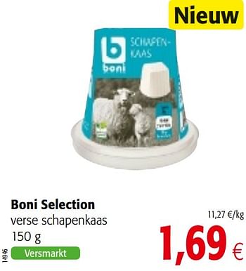 Promoties Boni selection verse schapenkaas - Boni - Geldig van 01/08/2018 tot 15/08/2018 bij Colruyt