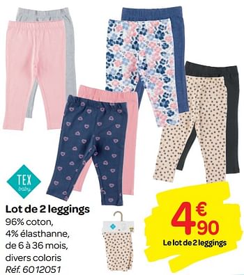 Tex Baby Lot De 2 Leggings En Promotion Chez Carrefour