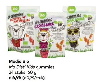 Promotions Ma diet` kids gummies - Madia Bio - Valide de 01/08/2018 à 04/09/2018 chez Bioplanet