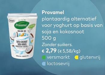 Promotions Plantaardig alternatief voor yoghurt op basis van soja en kokosnoo - Provamel - Valide de 01/08/2018 à 04/09/2018 chez Bioplanet