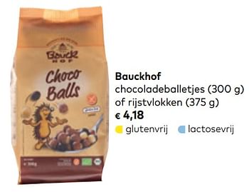 Promoties Chocoladeballetjes of rijstvlokken - Bauck Hof - Geldig van 01/08/2018 tot 04/09/2018 bij Bioplanet