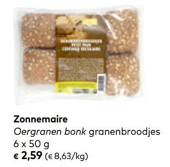 Promoties Oergranen bonk granenbroodjes - Zonnemaire - Geldig van 01/08/2018 tot 04/09/2018 bij Bioplanet