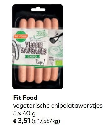Promotions Vegetarische cipolataworstjes - Fitfood - Valide de 01/08/2018 à 04/09/2018 chez Bioplanet