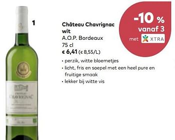Promoties Château chavrignac wit a.o.p. bordeaux - Witte wijnen - Geldig van 01/08/2018 tot 04/09/2018 bij Bioplanet