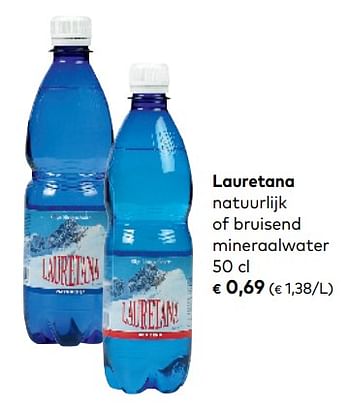 Promoties Natuurlijk of bruisend mineraalwater - Lauretana - Geldig van 01/08/2018 tot 04/09/2018 bij Bioplanet