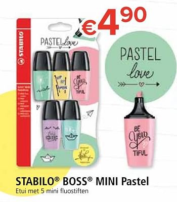 Promoties Stabilo boss mini pastel - Stabilo - Geldig van 10/08/2018 tot 02/09/2018 bij Euro Shop