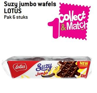 Promoties Suzy jumbo wafels lotus - Lotus Bakeries - Geldig van 08/08/2018 tot 21/08/2018 bij Match