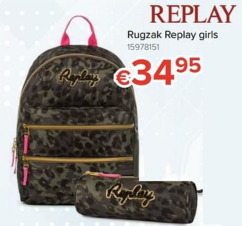 Promoties Rugzak replay girls - Replay - Geldig van 10/08/2018 tot 02/09/2018 bij Euro Shop