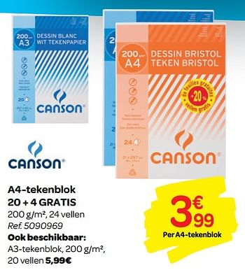 Promoties A4-tekenblok - Canson - Geldig van 01/08/2018 tot 09/09/2018 bij Carrefour