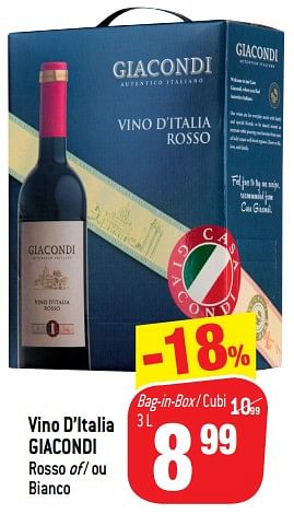 Promoties Vino d`italia giacondi - Rode wijnen - Geldig van 08/08/2018 tot 14/08/2018 bij Match