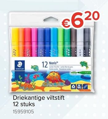 Promoties Driekantige viltstift 12 stuks - Staedtler - Geldig van 10/08/2018 tot 02/09/2018 bij Euro Shop